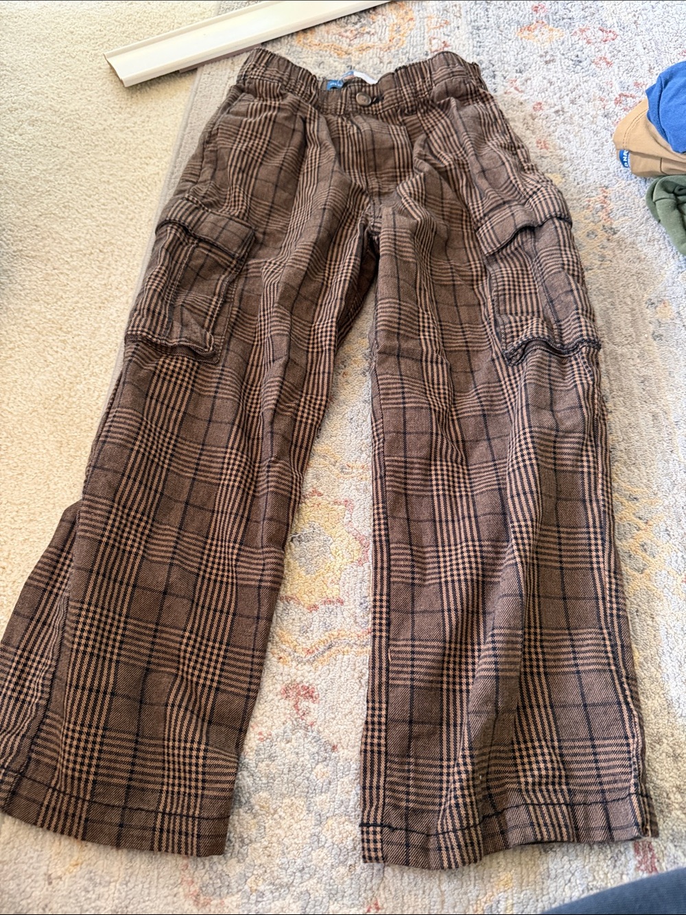 Old Navy Brown Plaid Cargo Pants for Kids